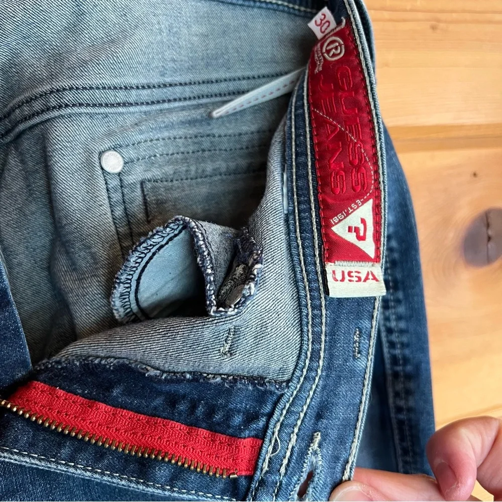 Guess red label straight leg denim jeans elements millennium 3V•01 30 Vintage - Picture 5 of 5